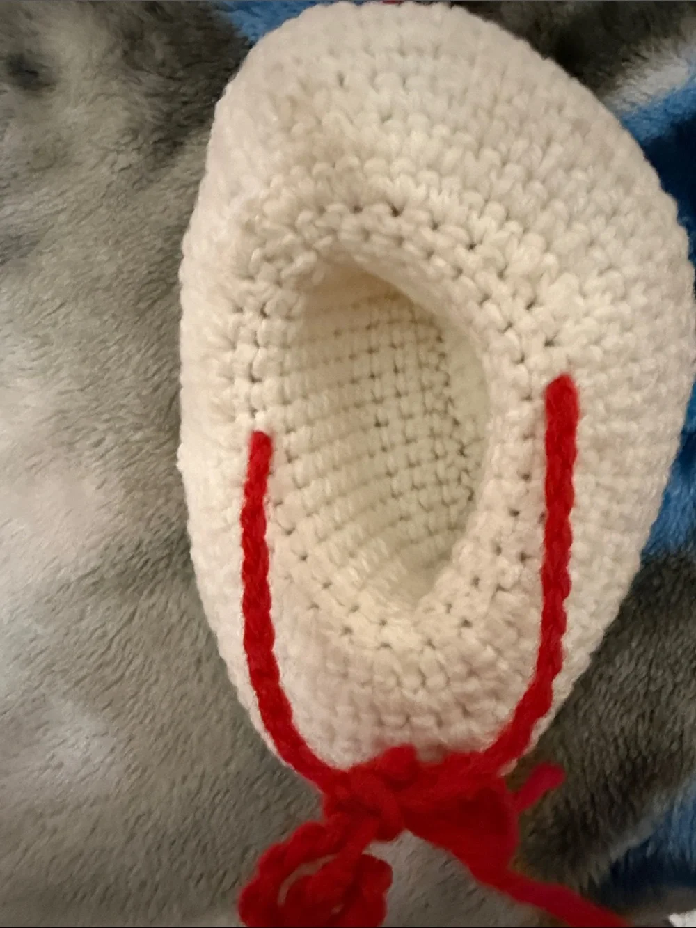 Handmade Crocheted White Cowboy Hat with Red Accent for small dog